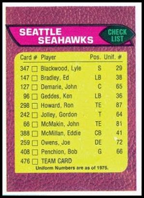 476 Seattle Seahawks